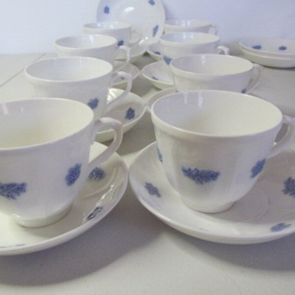Adderley's CHELSEA Teacup Set Saucer BLUE Purple Tea cups Victorian Antique - Picture 2 of 5